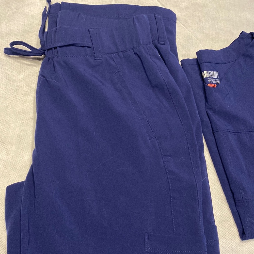 Greys Anatomy Scrub Set. Size Medium Pants, Small Top.  Color Navy Blue